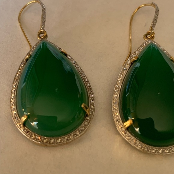 Jadeita gold and diamond earrings - Picture 1 of 8